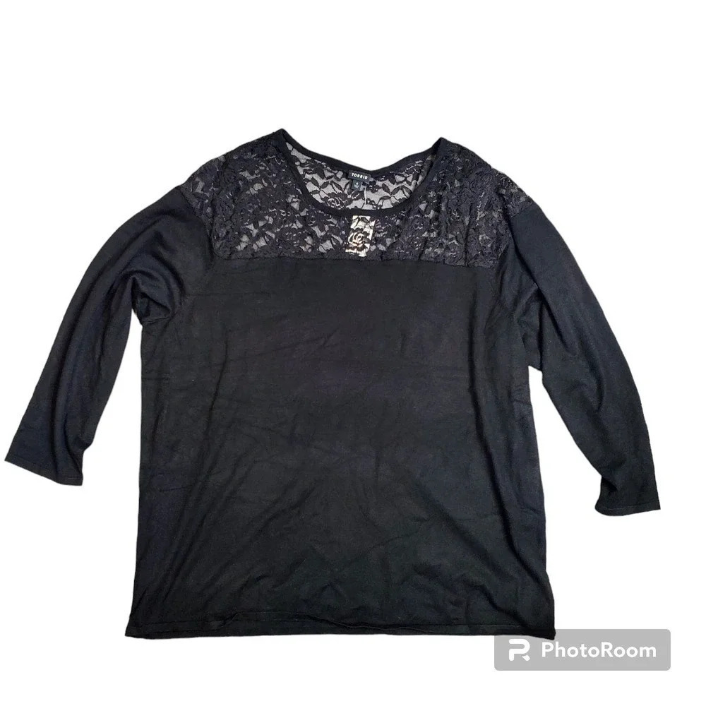 Torrid Black Lace Pullover Sweater‎